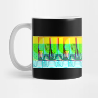 Neon Glitch Cucumber Mug